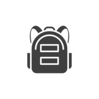 el signo vectorial del símbolo de la mochila escolar está aislado en un fondo blanco. el color del icono de la bolsa de la escuela se puede editar. vector