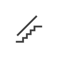 Vector sign of the stairs symbol is isolated on a white background. stairs icon color editable.