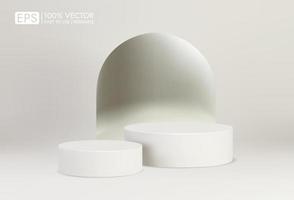3d podium for minimal scene product display. vector rendering on bright background. minimal studio room scene