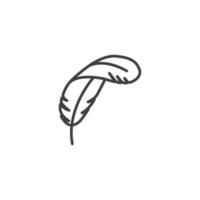 Vector sign of the feather symbol is isolated on a white background. feather icon color editable.