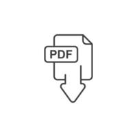 Vector sign of the pdf symbol is isolated on a white background. pdf icon color editable.