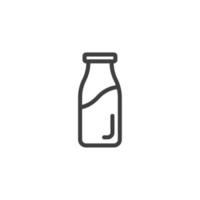 el signo vectorial del símbolo de la botella de leche está aislado en un fondo blanco. color de icono de botella de leche editable. vector