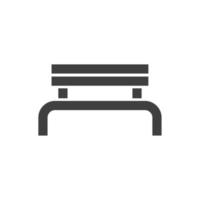 Vector sign of the bench symbol is isolated on a white background. bench icon color editable.