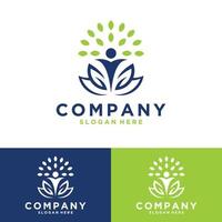 Organic Leaf With People Creative Concept Logo Vector Template graphic illustration