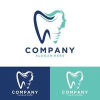 Creative Dental With Face Women Concept Logo Vector Template graphic illustration