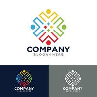 People and unity logo symbol for social media, teamwork, alliance, Connect, Family, Community, people, network and social icon Vector Logo Design Template Elements