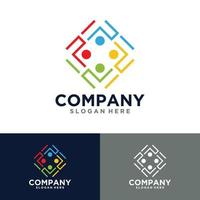 People and unity logo symbol for social media, teamwork, alliance, Connect, Family, Community, people, network and social icon Vector Logo Design Template Elements