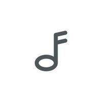 Vector sign of the music note symbol is isolated on a white background. music note icon color editable.