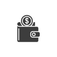 Vector sign of the wallet symbol is isolated on a white background. wallet icon color editable.