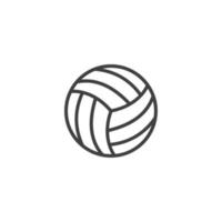 el signo vectorial del símbolo de la pelota de voleibol está aislado en un fondo blanco. color de icono de voleibol editable. vector