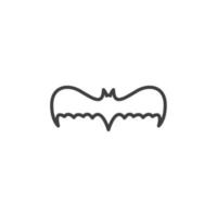 Vector sign of the bat symbol is isolated on a white background. bat icon color editable.