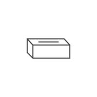 el signo vectorial del símbolo de la caja de pañuelos está aislado en un fondo blanco. color del icono de la caja de pañuelos editable. vector
