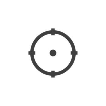 Vector sign of the target symbol is isolated on a white background. target icon color editable.