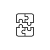 Vector sign of the puzzle symbol is isolated on a white background. puzzle icon color editable.