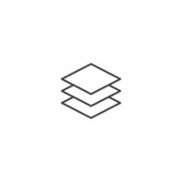 Vector sign of the layer symbol is isolated on a white background. layer icon color editable.