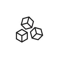 Vector sign of the Cube symbol is isolated on a white background. Cube icon color editable.