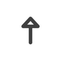 el signo vectorial del símbolo de la flecha hacia arriba está aislado en un fondo blanco. color de icono de flecha hacia arriba editable. vector