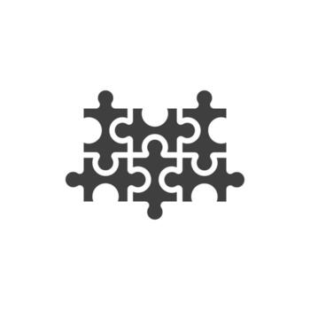 Vector sign of the puzzle symbol is isolated on a white background. puzzle icon color editable.
