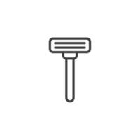 el signo vectorial del símbolo de la maquinilla de afeitar está aislado en un fondo blanco. el color del icono de la maquinilla de afeitar se puede editar. vector