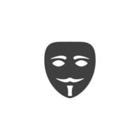 Vector sign of the anonymous mask symbol is isolated on a white background. anonymous mask icon color editable.