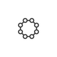 Vector sign of the molecule symbol is isolated on a white background. molecule icon color editable.