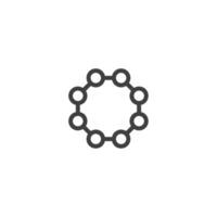 Vector sign of the molecule symbol is isolated on a white background. molecule icon color editable.