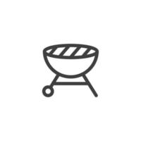 el signo vectorial del símbolo de la parrilla de barbacoa está aislado en un fondo blanco. color de icono de parrilla de barbacoa editable. vector