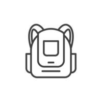 Vector sign of the School bag symbol is isolated on a white background. School bag icon color editable.