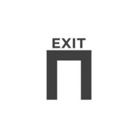 Vector sign of the Emergency exit symbol is isolated on a white background. Emergency exit icon color editable.