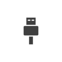 Vector sign of the usb symbol is isolated on a white background. usb icon color editable.