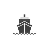 Vector sign of the ship symbol is isolated on a white background. ship icon color editable.