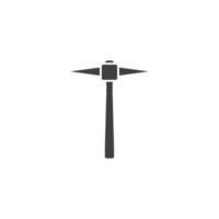 Vector sign of the Pickaxe symbol is isolated on a white background. Pickaxe icon color editable.