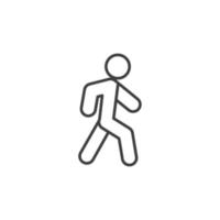 Vector sign of the walk symbol is isolated on a white background. walk icon color editable.