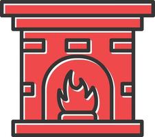 Fireplace Filled Icon vector