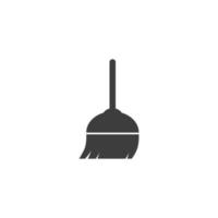 Vector sign of the broom symbol is isolated on a white background. broom icon color editable.