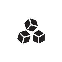 el signo vectorial del símbolo del cubo está aislado en un fondo blanco. color de icono de cubo editable. vector