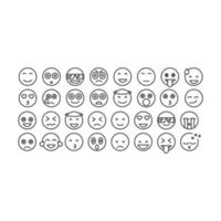 el signo vectorial del símbolo de la cara del emoticono está aislado en un fondo blanco. color de icono de cara de emoticono editable. vector