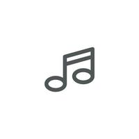 el signo vectorial del símbolo de la nota musical está aislado en un fondo blanco. color de icono de nota musical editable. vector