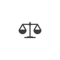 Vector sign of the Law scale symbol is isolated on a white background. Law scale icon color editable.