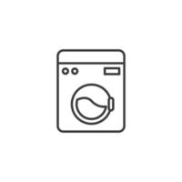 Vector sign of the Washing machine symbol is isolated on a white background. Washing machine icon color editable.