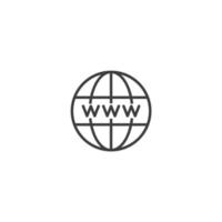 el signo vectorial de la web Internet y el símbolo del globo está aislado en un fondo blanco. Internet web y color de icono de globo editable. vector