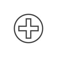 Vector sign of the plus symbol is isolated on a white background. plus icon color editable.
