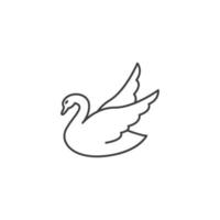 el signo vectorial del símbolo del cisne está aislado en un fondo blanco. color de icono de cisne editable. vector