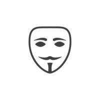 Vector sign of the anonymous mask symbol is isolated on a white background. anonymous mask icon color editable.