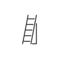 el signo vectorial del símbolo de la escalera está aislado en un fondo blanco. color de icono de escalera editable. vector