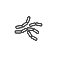 el signo vectorial del símbolo de la bacteria está aislado en un fondo blanco. color de icono de bacterias editable. vector