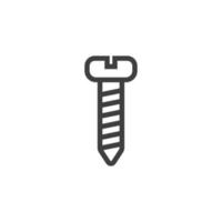 Vector sign of the screw symbol is isolated on a white background. screw icon color editable.