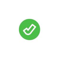 Vector sign of the Green check symbol is isolated on a white background. Green check icon color editable.