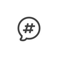 Vector sign of the Hashtag symbol is isolated on a white background. Hashtag icon color editable.