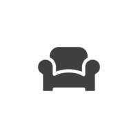 Vector sign of the sofa furniture symbol is isolated on a white background. sofa furniture icon color editable.